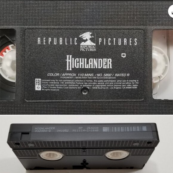 Highlander (VHS, 1993) 6279E1M - Picture 8 of 10